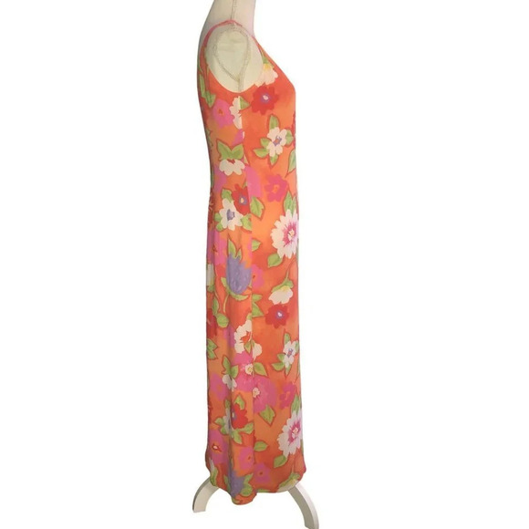 SIGRID OLSEN SPORT Sz 4P Y2K Women's Floral Sleeveless Fully Lined Maxi Dress - Picture 6 of 7